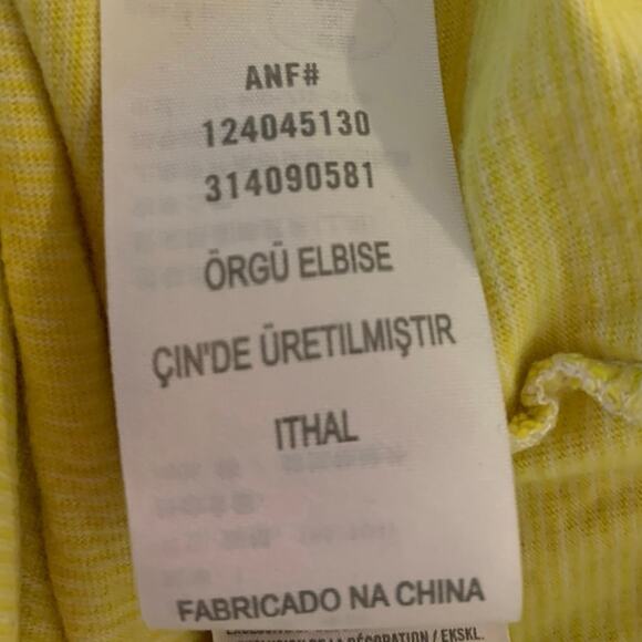 Abercrombie Fitch Large Mens Muscle T Shirt Moose Logo Vtg Yellow Striped 90s - Picture 5 of 6